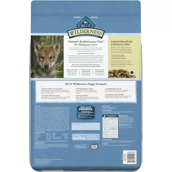 imageBlue Buffalo Wilderness High Protein Natural Puppy Dry Dog Food plus Wholesome Grains Chicken 11lb11 Pound Pack of 1