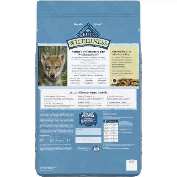 imageBlue Buffalo Wilderness High Protein Natural Puppy Dry Dog Food plus Wholesome Grains Chicken 11lb24 Pound Pack of 1