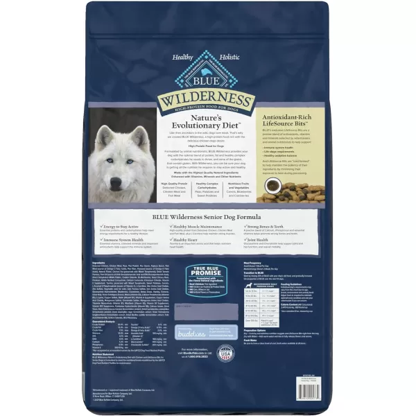 imageBlue Buffalo Wilderness High Protein Natural Senior Dry Dog Food Chicken 24lbChicken 24 Pound Pack of 1