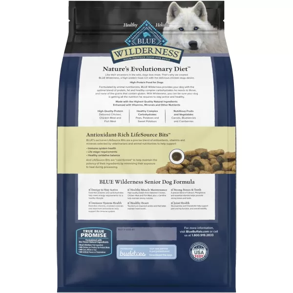 imageBlue Buffalo Wilderness High Protein Natural Senior Dry Dog Food Chicken 24lbChicken 45 Pound Pack of 1