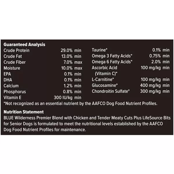 imageBlue Buffalo Wilderness High Protein Natural Senior Dry Dog Food plus Wholesome Grains Chicken 28 lb bag24 LBS