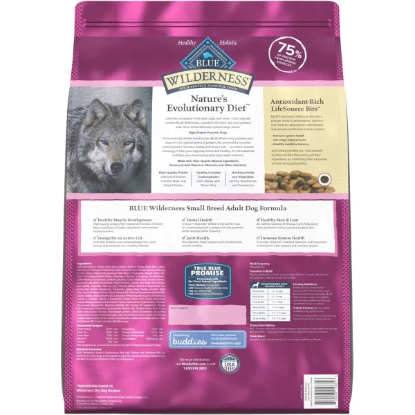 imageBlue Buffalo Wilderness High Protein Natural Small Breed Adult Dry Dog Food plus Wholesome Grains Chicken 13 lb bag13 Pound Pack of 1