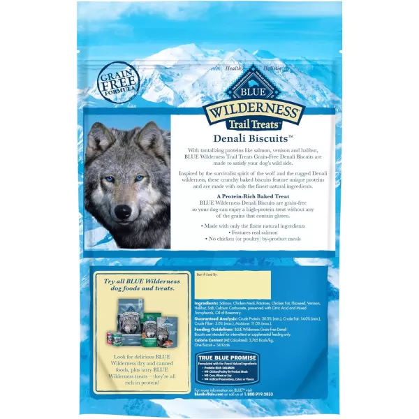 imageBlue Buffalo Wilderness Rocky Mountain Recipe High Protein Grain Free Crunchy Dog Treats Biscuits Red Meat 8oz bagSalmon Venison amp Halibut 8 Ounce Pack of 1