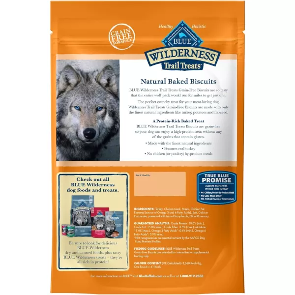 imageBlue Buffalo Wilderness Rocky Mountain Recipe High Protein Grain Free Crunchy Dog Treats Biscuits Red Meat 8oz bagTurkey 10 Ounce Pack of 1