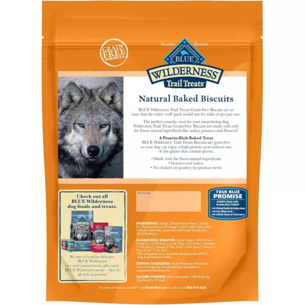 imageBlue Buffalo Wilderness Rocky Mountain Recipe High Protein Grain Free Crunchy Dog Treats Biscuits Red Meat 8oz bagTurkey 15 Pound Pack of 1