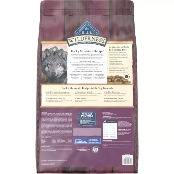 imageBlue Buffalo Wilderness Rocky Mountain Recipe High Protein Natural Adult Dry Dog Food Bison with Grain 28 lb BagBlue Buffalo Wilderness Rocky Mountain Recipe High Protein Natural Adult Dry Dog Food Bison with Grain 28 lb Bag