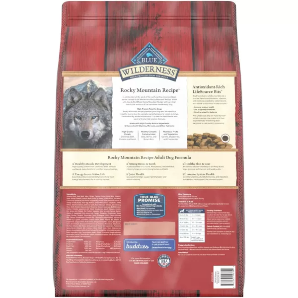 imageBlue Buffalo Wilderness Rocky Mountain Recipe High Protein Natural Adult Dry Dog Food Red Meat with Grain 24 lb bagRed Meat with Grain 13 Pound Pack of 1