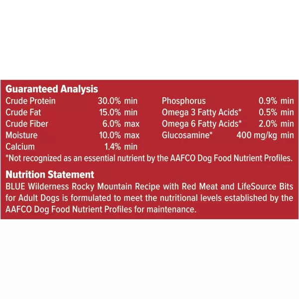 imageBlue Buffalo Wilderness Rocky Mountain Recipe High Protein Natural Adult Dry Dog Food Red Meat with Grain 24 lb bagRed Meat with Grain 2400 Pound Pack of 1