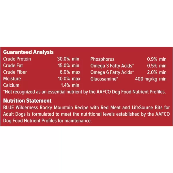 imageBlue Buffalo Wilderness Rocky Mountain Recipe High Protein Natural Adult Dry Dog Food Red Meat with Grain 24 lb bagRed Meat with Grain 2800 Pound Pack of 1