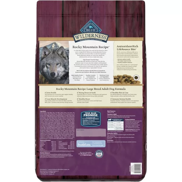 imageBlue Buffalo Wilderness Rocky Mountain Recipe High Protein Natural Adult Large Breed Dry Dog Food Bison 22lbBison