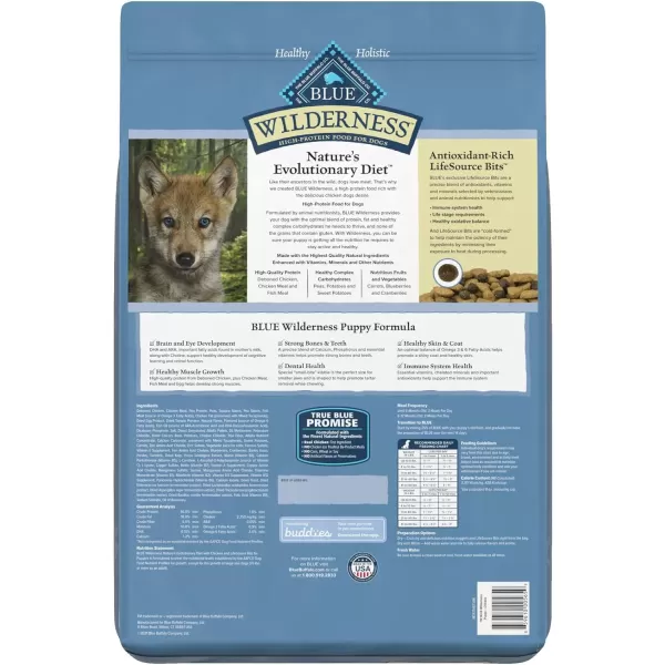 imageBlue Buffalo Wilderness Rocky Mountain Recipe High Protein Natural Puppy Dry Dog Food Red Meat 22lbDry Dog Food Chicken Grain Free 11 Pound Pack of 1