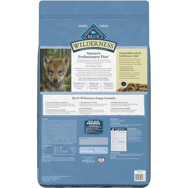 imageBlue Buffalo Wilderness Rocky Mountain Recipe High Protein Natural Puppy Dry Dog Food Red Meat 22lbDry Dog Food Chicken Grain Free 24 Pound Pack of 1
