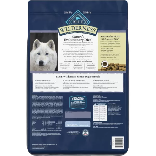 imageBlue Buffalo Wilderness Rocky Mountain Recipe High Protein Natural Senior Dry Dog Food Red Meat 22lbChicken