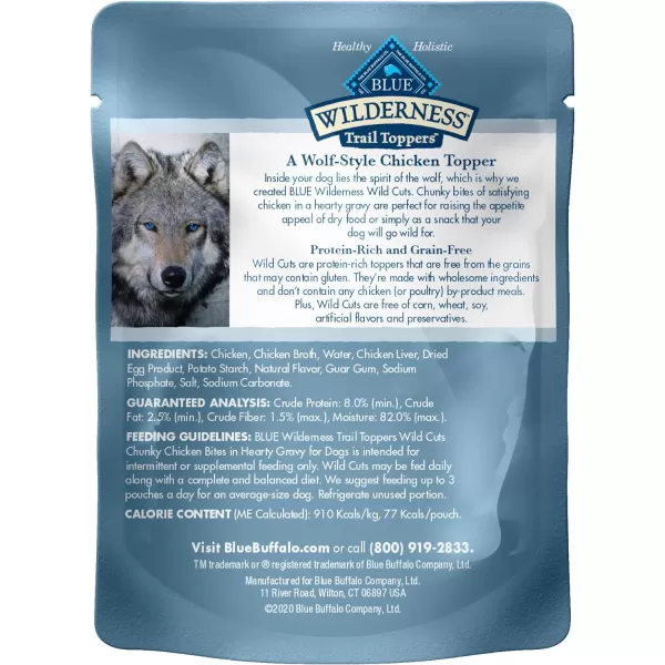 imageBlue Buffalo Wilderness Trail Toppers Wild Cuts High Protein Natural Wet Dog Food Variety Pack Chicken and Beef Bites 3oz Pouch 12 CountChicken 3 Ounce Pack of 24