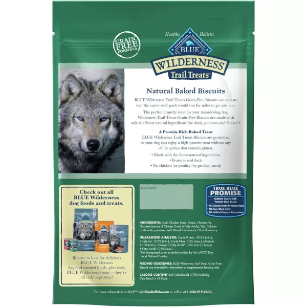 imageBlue Buffalo Wilderness Trail Treats High Protein Grain Free Crunchy Dog Treats Biscuits Salmon Recipe 24oz BagDuck 10 Ounce Pack of 1