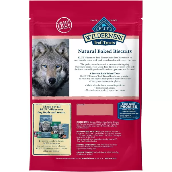 imageBlue Buffalo Wilderness Trail Treats High Protein Grain Free Crunchy Dog Treats Biscuits Salmon Recipe 24oz BagSalmon 15 Pound Pack of 1