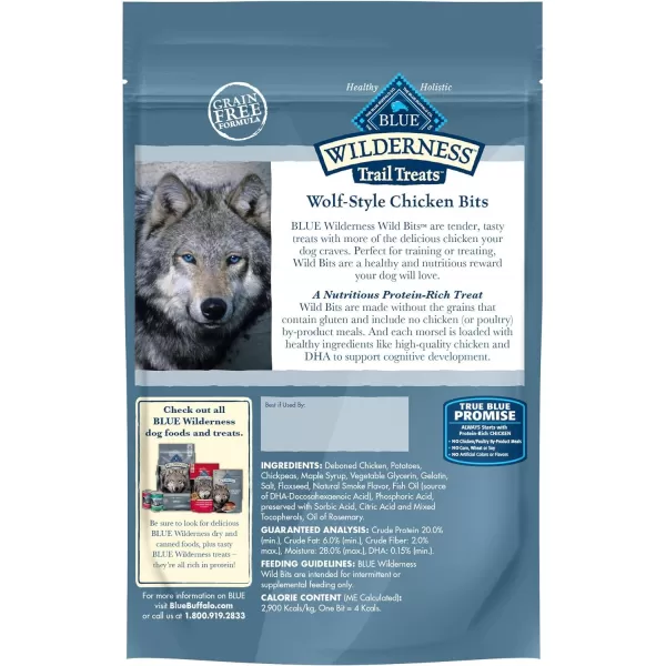 imageBlue Buffalo Wilderness Trail Treats Wild Bits High Protein Grain Free SoftMoist Training Dog Treats Chicken Recipe 10oz bagChicken 10 Ounce Pack of 1
