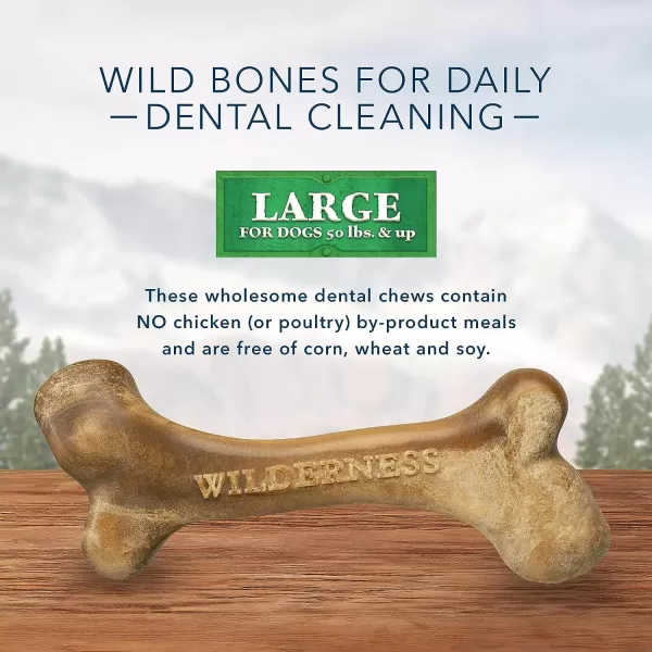 imageBlue Buffalo Wilderness Wild Bones Grain Free Dental Chews Dog Treats Medium 10oz BagLarge Bones 10 Ounce Pack of 1