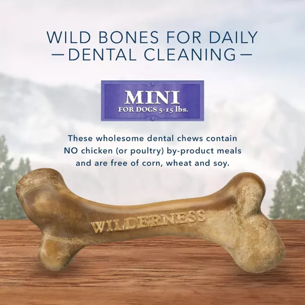 imageBlue Buffalo Wilderness Wild Bones Grain Free Dental Chews Dog Treats Medium 10oz BagMini Bones 10 Ounce Pack of 1