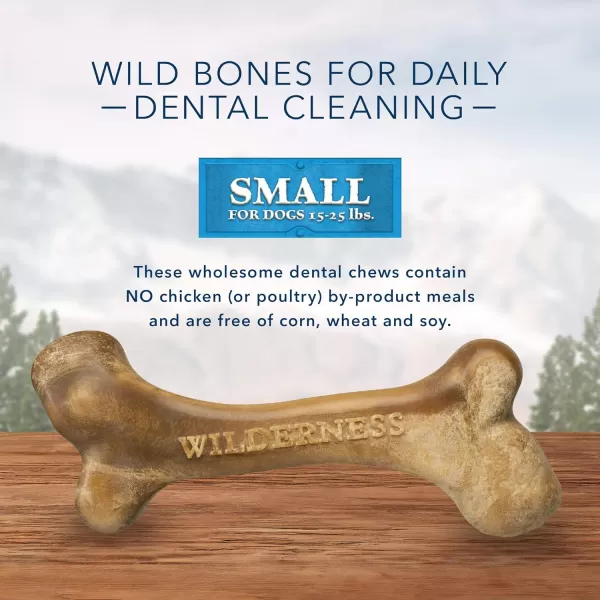imageBlue Buffalo Wilderness Wild Bones Grain Free Dental Chews Dog Treats Medium 10oz BagSmall Bones 10 Ounce Pack of 1