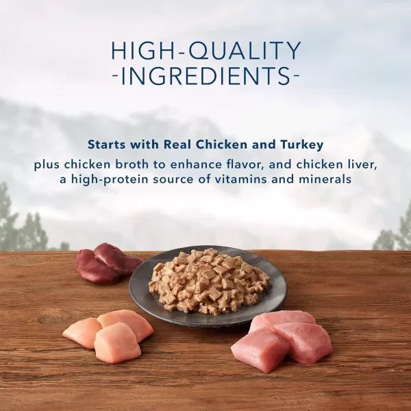 imageBlue Buffalo Wilderness Wild Delights High Protein Grain Free Natural Adult Flaked Wet Cat Food Chicken amp Turkey 3oz cans Pack of 24Chicken amp Turkey 3 Ounce Pack of 24
