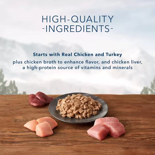 imageBlue Buffalo Wilderness Wild Delights High Protein Grain Free Natural Adult Flaked Wet Cat Food Chicken amp Turkey 3oz cans Pack of 24Chicken amp Turkey 55 Ounce Pack of 24