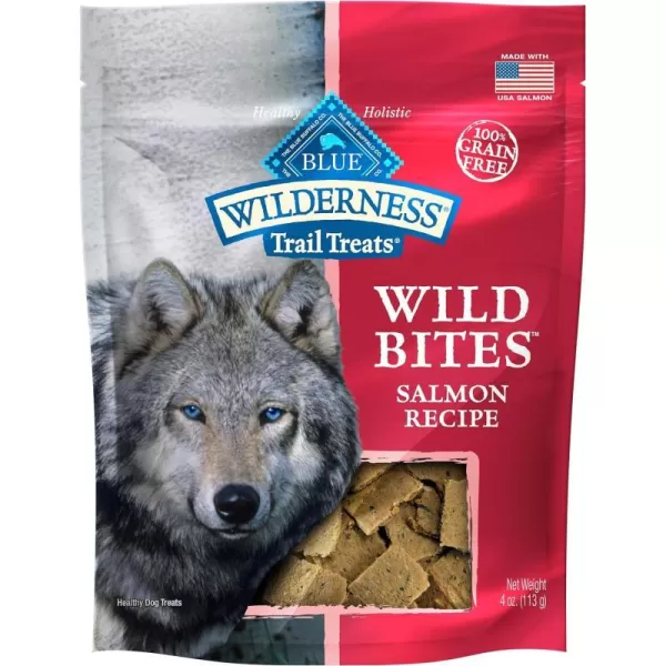 imageBLUE Wilderness GrainFree Wild Bites Salmon Treats 4 oz 8 PackBLUE Wilderness GrainFree Wild Bites Salmon Treats 4 oz 8 Pack