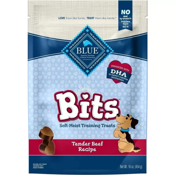imageBlue Buffalo BLUE Bits Natural SoftMoist Training Dog Treats Beef Recipe 9oz bag1 Pound Pack of 1 Beef SoftMoist Bits