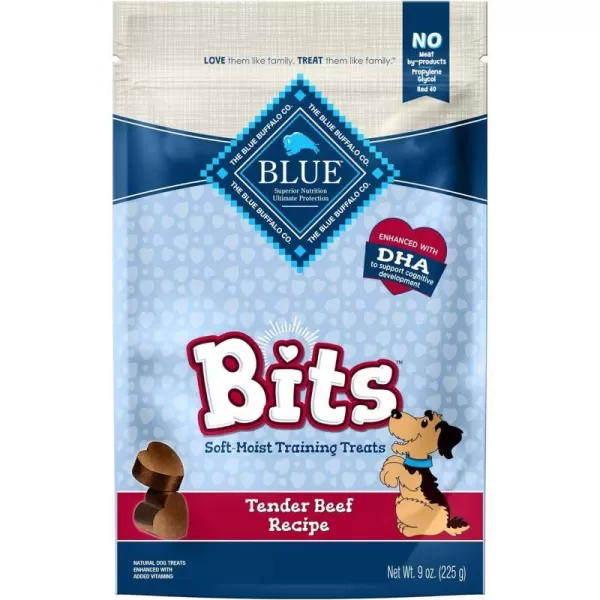 imageBlue Buffalo BLUE Bits Natural SoftMoist Training Dog Treats Beef Recipe 9oz bag9 Ounce Pack of 1 Beef SoftMoist Bits