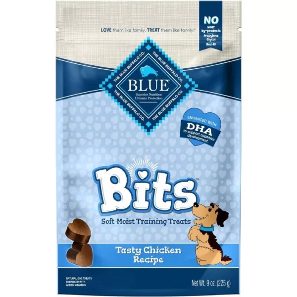 imageBlue Buffalo BLUE Bits Natural SoftMoist Training Dog Treats Beef Recipe 9oz bag9 Ounce Pack of 1 Chicken SoftMoist Bits