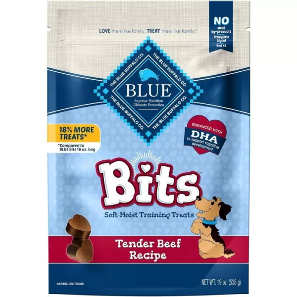 imageBlue Buffalo BLUE Bits Natural SoftMoist Training Dog Treats Chicken Recipe 19oz BagBeef 19 Ounce Pack of 1