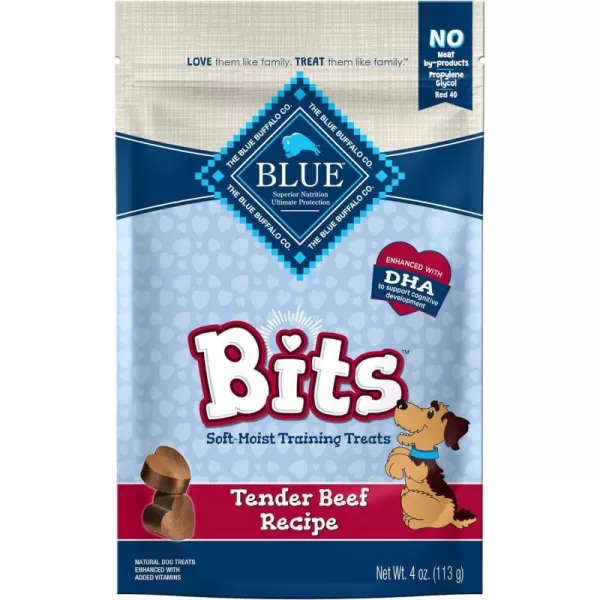 imageBlue Buffalo BLUE Bits Natural SoftMoist Training Dog Treats Chicken Recipe 19oz BagBeef 4 Ounce Pack of 1