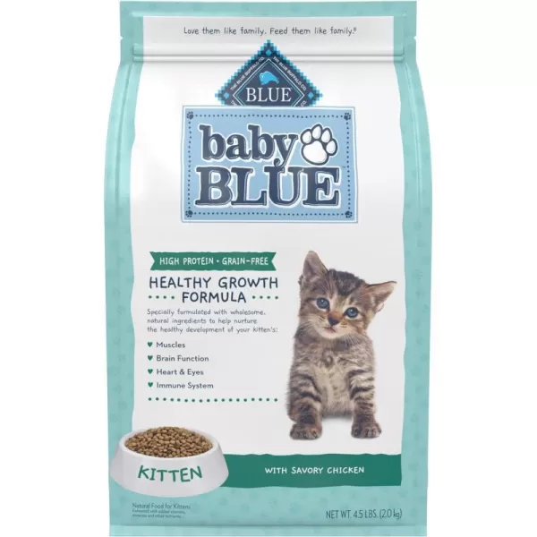 imageBlue Buffalo Baby BLUE Healthy Growth Formula Grain Free High Protein Natural Kitten Dry Cat Food Chicken 45lb45 Pound Pack of 1