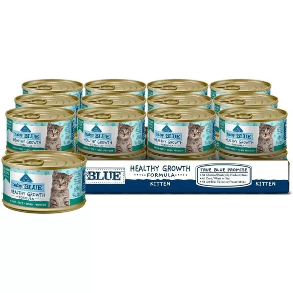 imageBlue Buffalo Baby Blue Healthy Growth Formula Grain Free High Protein Natural Kitten Pate Wet Cat Food Salmon Recipe 3oz Cans Pack of 24Chicken 3 Ounce Pack of 24