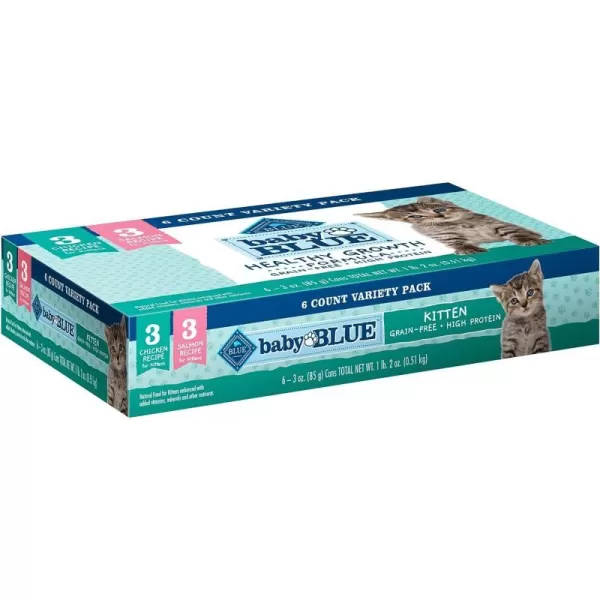 imageBlue Buffalo Baby Blue Healthy Growth Formula Grain Free High Protein Natural Kitten Pate Wet Cat Food Salmon Recipe 3oz Cans Pack of 24Chicken amp Salmon 3 Ounce Pack of 6
