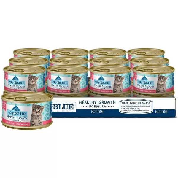 imageBlue Buffalo Baby Blue Healthy Growth Formula Grain Free High Protein Natural Kitten Pate Wet Cat Food Salmon Recipe 3oz Cans Pack of 24Salmon 3 Ounce Pack of 24