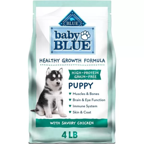imageBlue Buffalo Baby Blue Healthy Growth Formula Grain Free High Protein Natural Puppy Dry Dog Food Chicken and Pea Recipe 4lb4 Pound Pack of 1