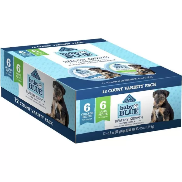 imageBlue Buffalo Baby Blue Healthy Growth Formula Natural Puppy Wet Dog Food Cup Chicken and Vegetable Recipe 35oz Cups Pack of 12Chicken amp Lamb Variety Pack 35 oz 12 count
