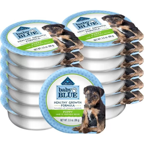 imageBlue Buffalo Baby Blue Healthy Growth Formula Natural Puppy Wet Dog Food Cup Chicken and Vegetable Recipe 35oz Cups Pack of 12Lamb amp Vegetable 35 Ounce Pack of 12