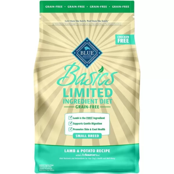 imageBlue Buffalo Basics Skin amp Stomach Care Grain Free Natural Adult Small Breed Dry Dog Food Lamb amp Potato 4lbBlue Buffalo Basics Skin amp Stomach Care Grain Free Natural Adult Small Breed Dry Dog Food Lamb amp Potato 4lb