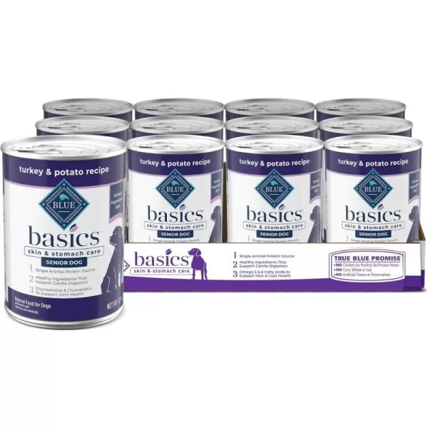 imageBlue Buffalo Basics Skin amp Stomach Care Grain Free Natural Senior Wet Dog Food Turkey 125oz Cans Pack of 12Blue Buffalo Basics Skin amp Stomach Care Grain Free Natural Senior Wet Dog Food Turkey 125oz Cans Pack of 12