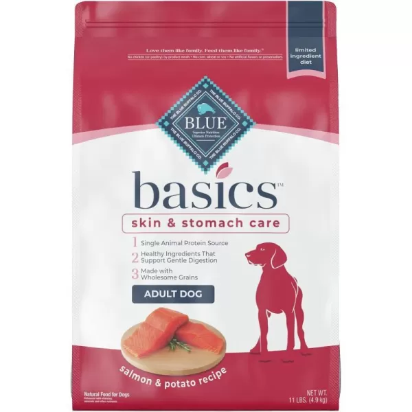 imageBlue Buffalo Basics Skin amp Stomach Care Natural Adult Dry Dog Food Salmon amp Potato 11lbSalmon amp Potato 11 Pound Pack of 1