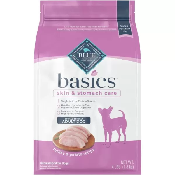 imageBlue Buffalo Basics Skin amp Stomach Care Natural Adult Small Breed Dry Dog Food Turkey amp Potato 4lbBlue Buffalo Basics Skin amp Stomach Care Natural Adult Small Breed Dry Dog Food Turkey amp Potato 4lb