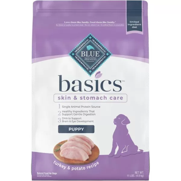 imageBlue Buffalo Basics Skin amp Stomach Care Natural Puppy Dry Dog Food Turkey amp Potato 11lbBlue Buffalo Basics Skin amp Stomach Care Natural Puppy Dry Dog Food Turkey amp Potato 11lb