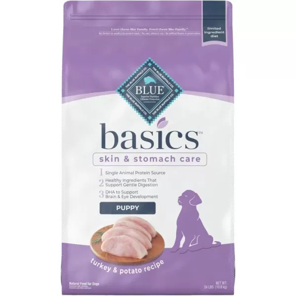 imageBlue Buffalo Basics Skin amp Stomach Care Natural Puppy Dry Dog Food Turkey amp Potato 24lbTurkey amp Potato 24 Pound Pack of 1
