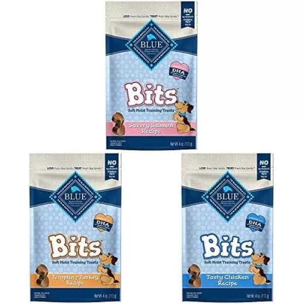 imageBlue Buffalo Blue Bits Chicken Salmon amp Turkey 113 oz Bundle 3 Count  1 of Each FlavourBlue Buffalo Blue Bits Chicken Salmon amp Turkey 113 oz Bundle 3 Count  1 of Each Flavour