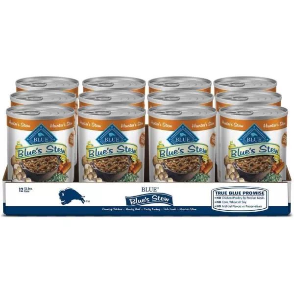 imageBlue Buffalo Blues Stew Natural Adult Wet Dog Food Beef Stew 125oz can Pack of 12Duck 125 Ounce Pack of 12