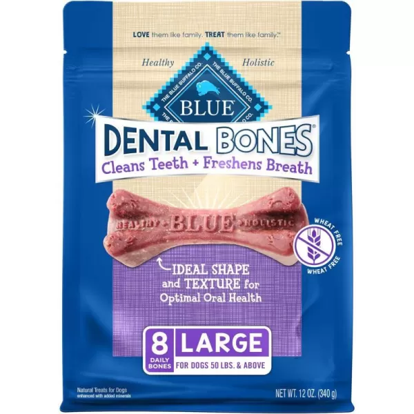 imageBlue Buffalo Dental Bones Small Natural Dental Chew Dog Treats 1525 lbs 36oz BagLarge Bones 12 Ounce Pack of 1