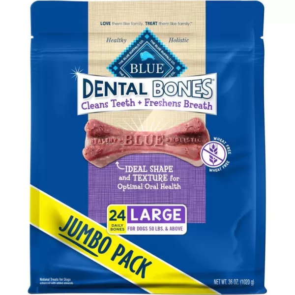 imageBlue Buffalo Dental Bones Small Natural Dental Chew Dog Treats 1525 lbs 36oz BagLarge Bones 36 Ounce Pack of 1