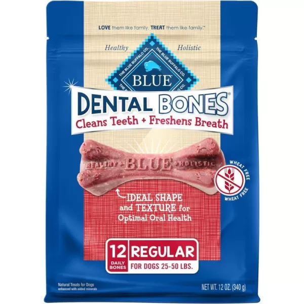 imageBlue Buffalo Dental Bones Small Natural Dental Chew Dog Treats 1525 lbs 36oz BagRegular Bones 12 Ounce Pack of 1